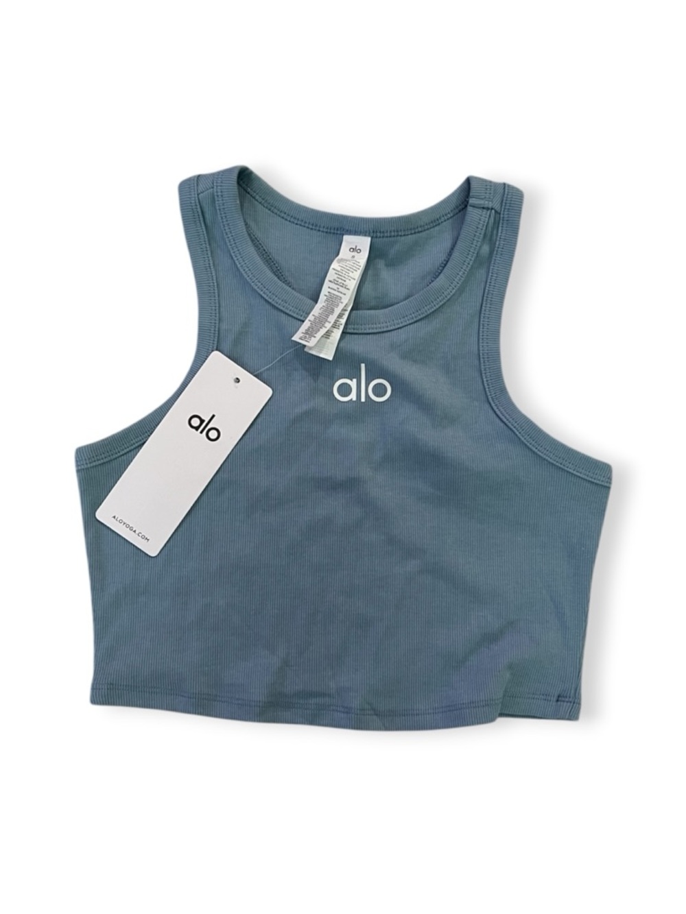 ALO Yoga Ribbed Cropped Tank - Slate Blue